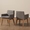 Baxton Studio Nexus  Walnut Wood Finishing and Gravel Upholstered Arm Chair, PK2 133-7147 - alternate 7